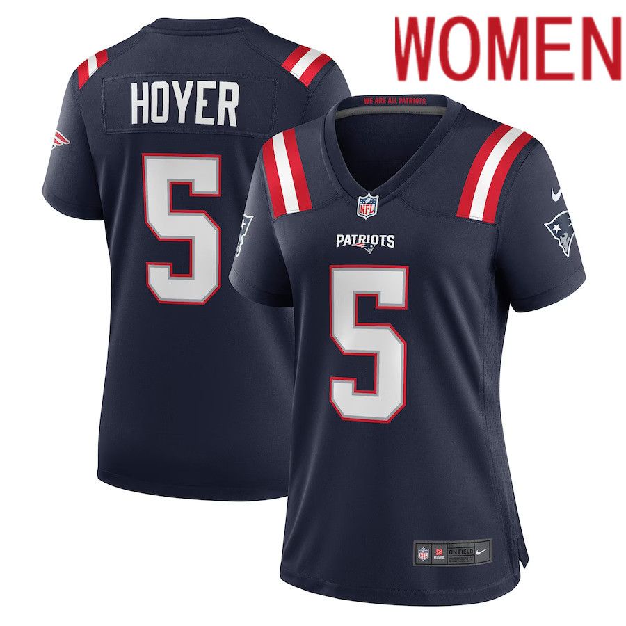 Women New England Patriots 5 Brian Hoyer Nike Navy Game Player NFL Jersey